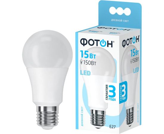Светодиодная лампа ФОТОН LED A60 15W E27 4000K 22629 