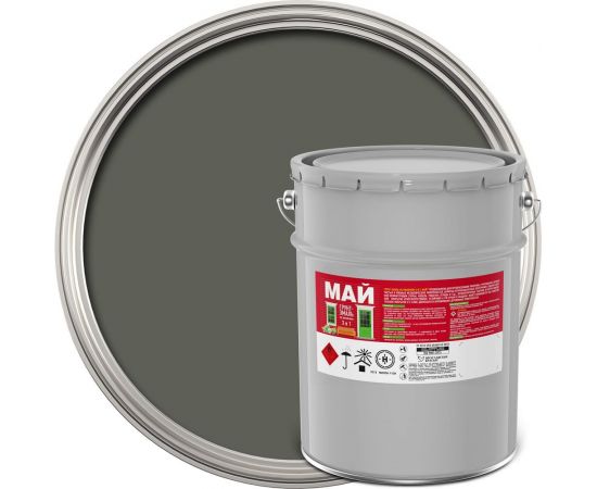 Грунт-эмаль на ржавчину МАЙ 3 в 1 серая, ведро 23 кг 211078 