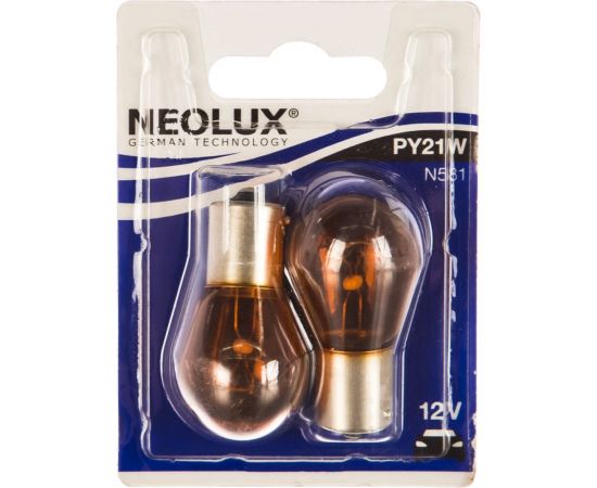 Автолампа NEOLUX PY21W BAU15s YELLOW блистер, 2шт 12V 1 10 N581-02B 