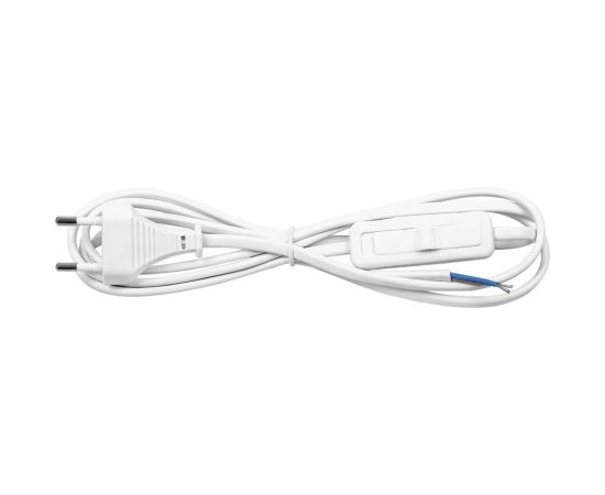 Сетевой шнур FERON с выключателем, 230V 1,9м белый, KF-HK-1 23048 