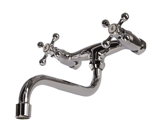 Смеситель LEDEME настенный нижний излив крест керамика L4608 65756 – изображение 2