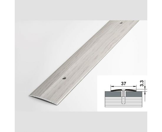 Порог прямой алюминиевый декоративный (37 мм, 1,8 м, Дуб арктик) ЛУКА УТ000001305 – изображение 2