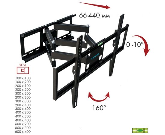 TV кронштейн Kromax OPTIMA 409 black 24050 – изображение 2