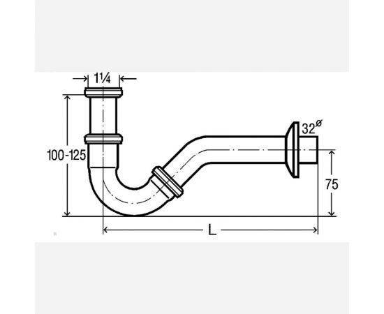 Сифон для биде Viega трубный, для смесителя с донным клапаном, 1 1/4 x 1 1/4 103781, 00000021730 – изображение 3