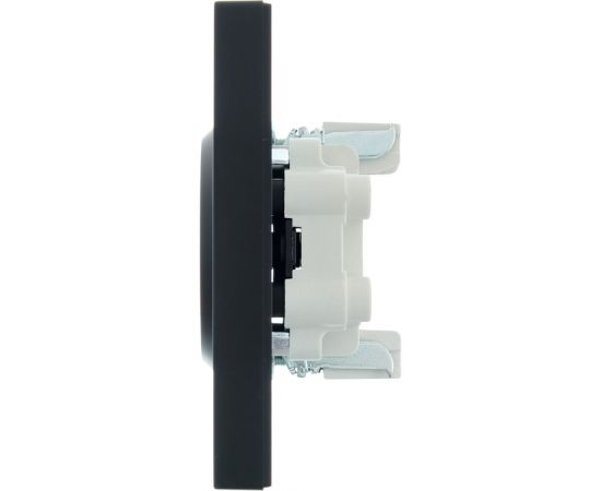 Двойная розетка Lezard VESNA с заземлением, ПБТ, чёрный бархат 742-4200-127B – изображение 3