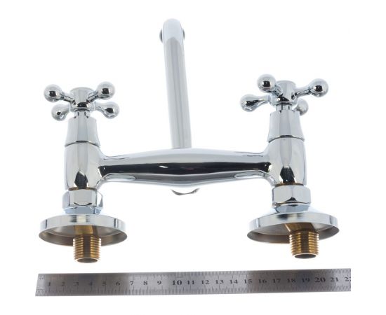 Смеситель LEDEME настенный нижний излив крест керамика L4608 65756 – изображение 4