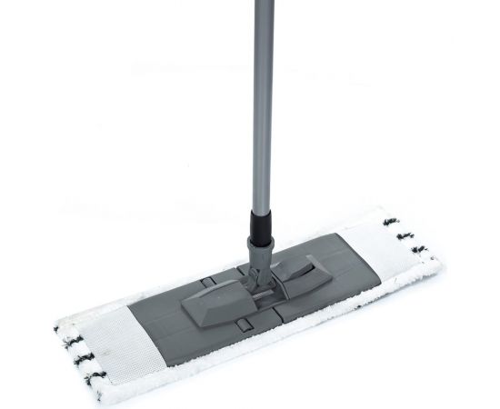 Швабра для влажной уборки InLoran плоская, микрофибра, серая, 44х13 см, телескопическая ручка 71-120 см, арт. BS-012P – изображение 5