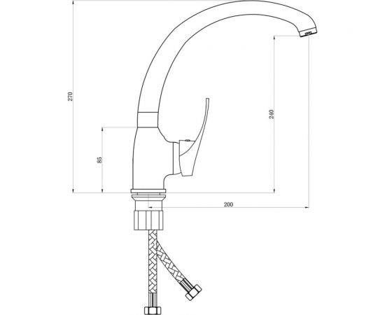 Смеситель для мойки СЛАВЕН с высоким изливом, одноручный СЛ-ОД-В22 – изображение 5