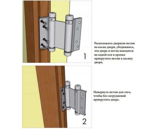 Барная пружинная петля двойного действия ALDEGHI LUIGI SPA 155х27х40 мм, цвет: латунь, к-т: 2 шт + монтажный набор 87AO155-40 – изображение 7