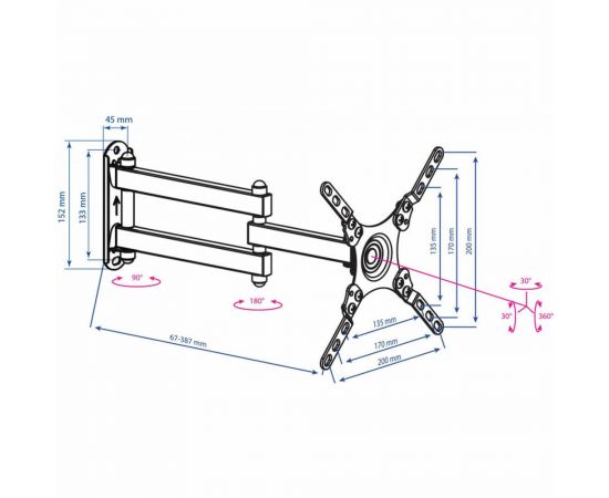 TV кронштейн Kromax DIX 13 black 20262 – изображение 10