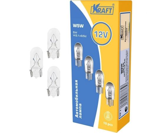 Лампа накаливания KRAFT W5W 24v5w W2.1x9.5d упаковка 10 шт. KT 700036 