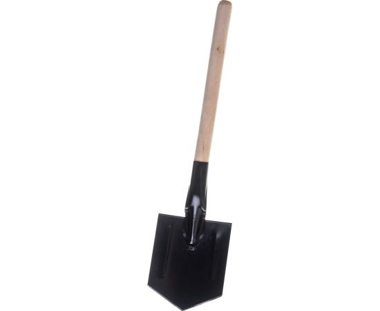 Автомобильная саперная лопатка Gigant с ребрами жесткости, деревянный черенок, эргономичная тулейка, порошковая окраска, сталь 1.5 мм GDEV-22 