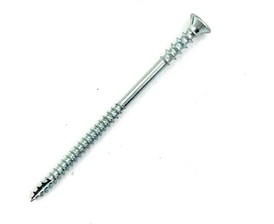 Дистанционный шуруп Rusconnect WDS 06100 6x100 мм, потайная головка, TORX, белый цинк, 100 шт. 390610 