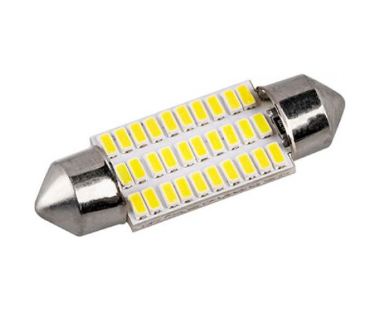 Автолампа SKYWAY диод T11(C5W) 12V 30SMD диодов 1-конт 36мм, белая салон S08201495 