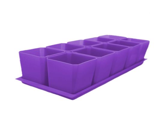 Набор горшков для рассады Пеликан 10 шт. 0330 Фиолетовый 