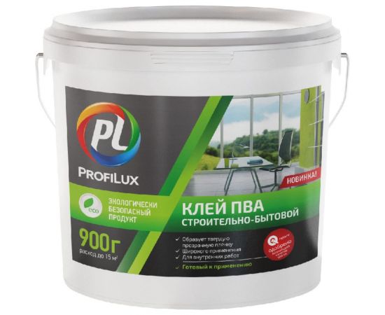 Клей ПВА Profilux СТРОИТЕЛЬНО-БЫТОВОЙ 0,9 кг Н0000003433 