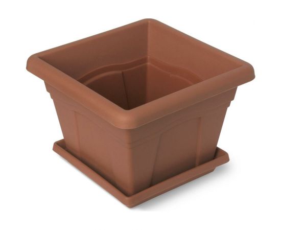 Горшок с поддоном Martika Квадро 12.2 л, 32x32 см, терракотовый С165Т 