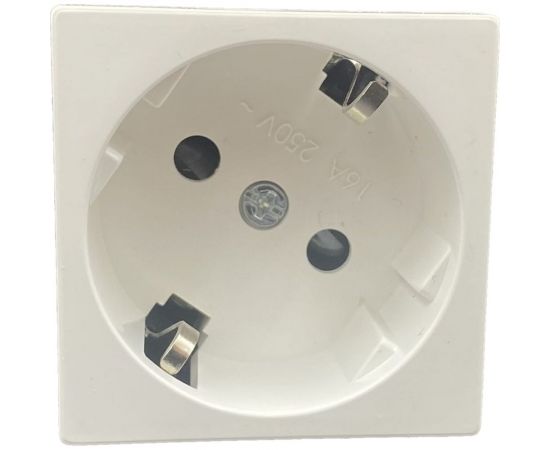 Розетка для кабель-канала Mutlusan electric 45x45 с заземлением, со шторками, цвет белый 001 052 300001 00 00 