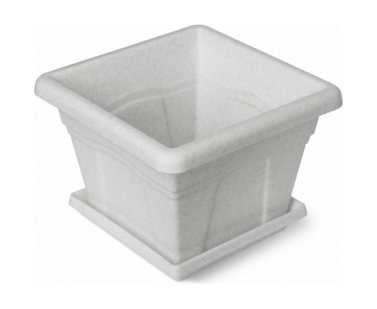 Горшок с поддоном Martika Квадро 5.1 л, 24x24 см, мрамор С163М 