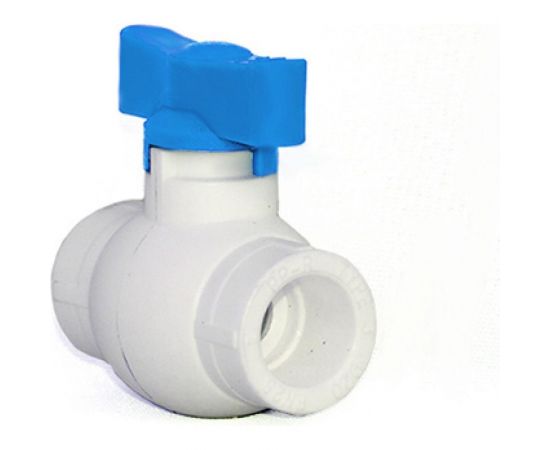 Кран шаровой RTP бабочка, синий, D25 мм 14618 