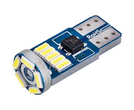 Автолампа SKYWAY диод, T10 (W5W), 12 В, 15 SMD диодов, без цоколя, 1-конт., белая S08201498 
