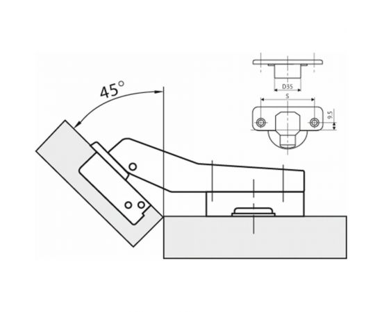 Угловая петля Mebax 45 MF Slide-on 00-00002157 – изображение 2