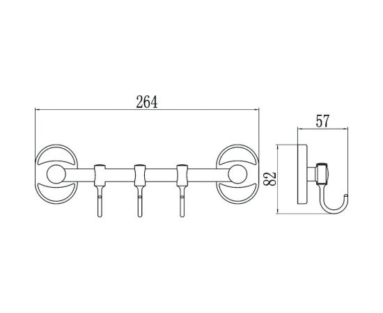 Планка с 3 крючками Savol хром S-008203 23201 – изображение 2