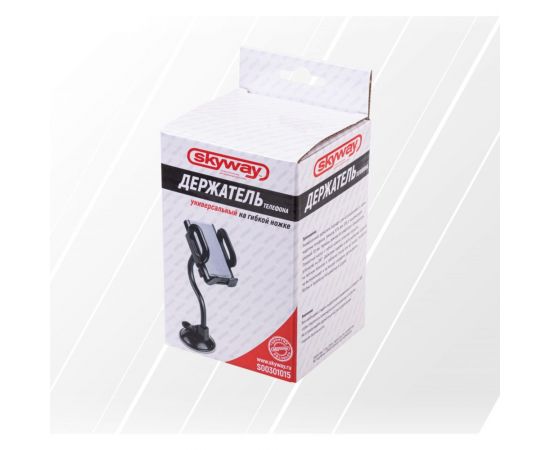 Держатель телефона на лобовое стекло SKYWAY гибкая ножка, черный S00301015 – изображение 2