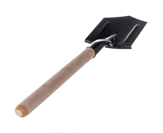 Автомобильная саперная лопатка Gigant с ребрами жесткости, деревянный черенок, эргономичная тулейка, порошковая окраска, сталь 1.5 мм GDEV-22 – изображение 2