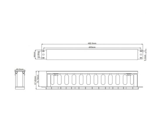 Кабельный организатор Hyperline CM-1U-D75-PL-COV пластиковый с крышкой, глубина 75 мм, 19"" 481509 – изображение 2