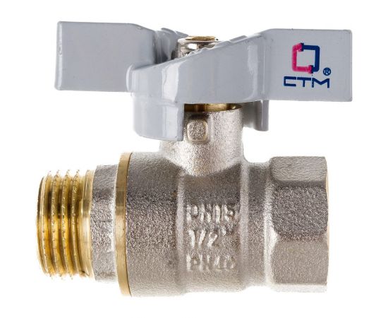 Шаровой кран для воды СТМ СТАНДАРТ 1/2"", г/ш, бабочка CWFMB012 – изображение 2