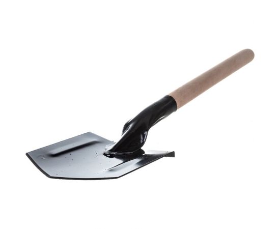 Автомобильная саперная лопатка Gigant с ребрами жесткости, деревянный черенок, эргономичная тулейка, порошковая окраска, сталь 1.5 мм GDEV-22 – изображение 3