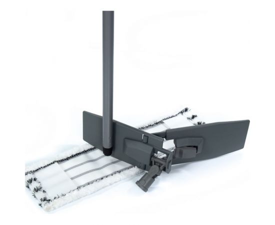 Швабра для влажной уборки InLoran плоская, микрофибра, серая 44х13 см, ручка 110см, арт. BS-043P – изображение 3