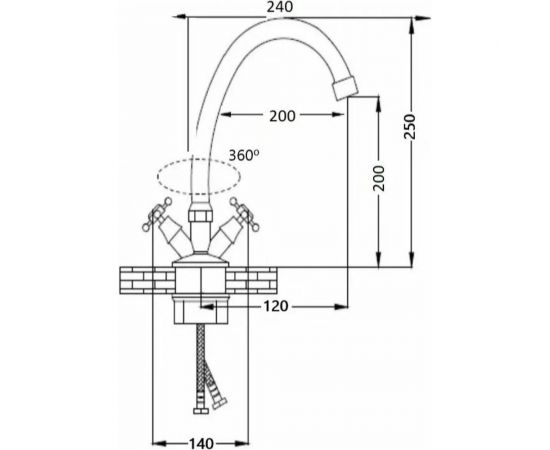 Смеситель для кухни и раковины WISENT 4965 – изображение 3
