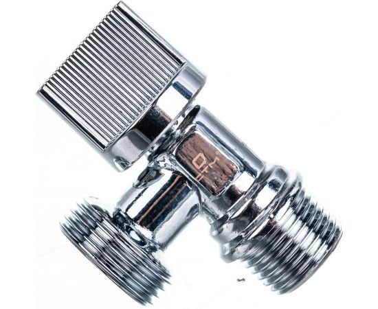 Шаровой угловой кран для бытовых приборов СТМ 1/2х3/4"", ш/ш, c отражателем бабочка, хром CAMV1234 – изображение 3