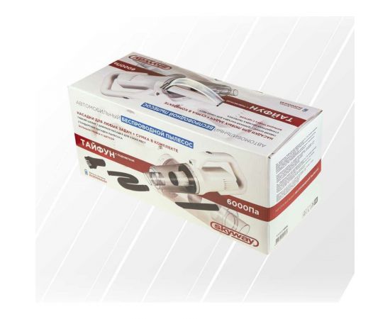 Пылесос SKYWAY ТАЙФУН 6000 Па, 80 Вт, 11.1 В, с подсветкой, беспроводной, 2 насадки, шланг, в сумке S10801004 – изображение 3