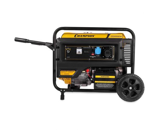 Генератор Champion GG5000EW (5/5,5кВт OHV 15лс 25л 81кг эл.старт колеса) – изображение 3