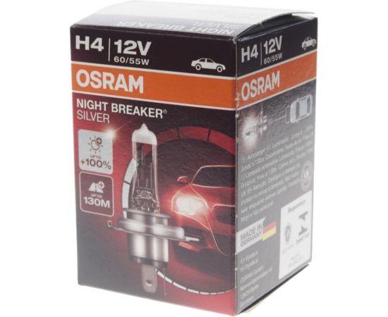 Автолампа OSRAM H4 60, 55 P43t+100% NIGHT SILVER 12V, 1, 10 64193NBS – изображение 4