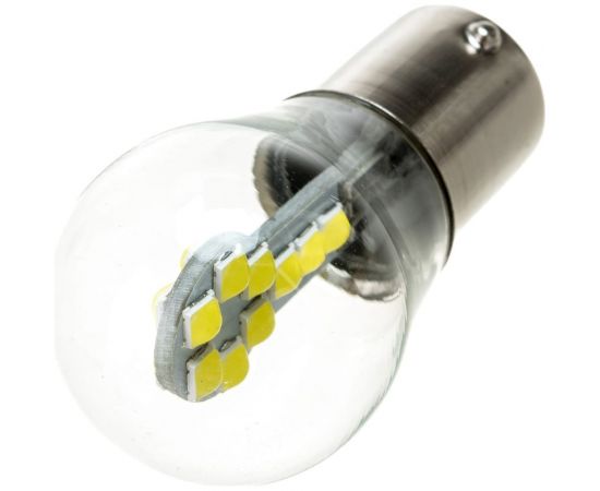 Автолампа SKYWAY диод S25 P21W 12V 9SMD BA15s 1-конт Белая зад��ий ход, повороты S08201429 – изображение 5
