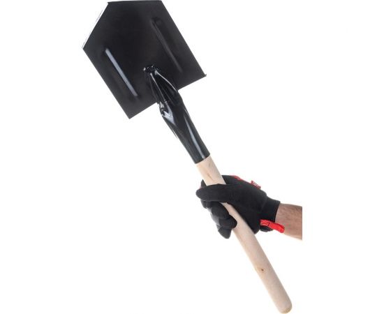Автомобильная саперная лопатка Gigant с ребрами жесткости, деревянный черенок, эргономичная тулейка, порошковая окраска, сталь 1.5 мм GDEV-22 – изображение 6