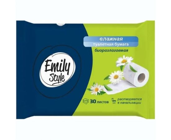 Туалетная бумага Emily Style влажная, упак 30 листов 218424 