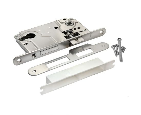 Замок с ригелем под ключевой цилиндр MORELLI цвет-никель L1885 SN 9011251 