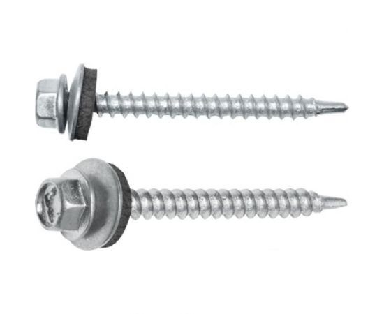 Кровельный саморез STARFIX 4,8x25 мм, цинк, шайба с прокладкой, PT1, 250 шт. SMC2-83809-250 