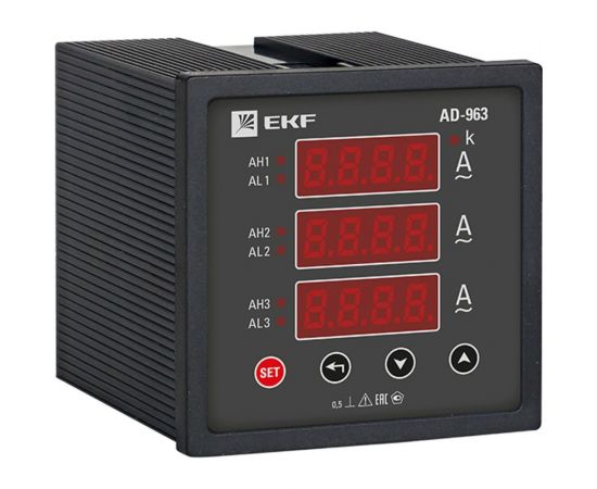 Трехфазный цифровой амперметр на панель EKF PROxima SQad-963 ad-963 