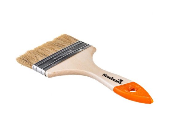 Кисть HEADMAN малярная плоская "Бейсик" натуральная щетина 4 д. 100мм 682-007 