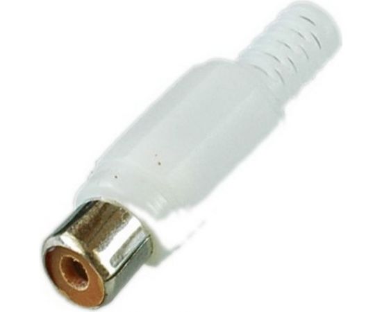 Разъем RCA гнездо Pro Legend пластик на кабель, белый, PL2155 
