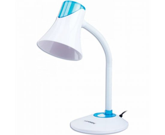 Настольный светильник SONNEN OU-607, на подставке, цоколь Е27, белый/синий, 236681 