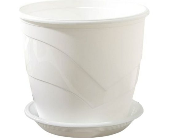 Горшок для цветов с поддоном СИМАЛЕНД Венеция 2 л, 16х14 см, белый 4483974 