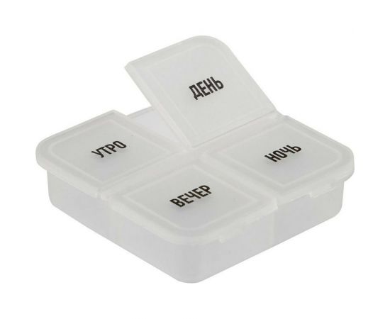 Таблетница на день Ecos 4 секции, день/утро/вечер/ночь 104325 