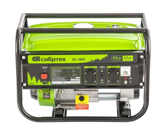 Бензиновый генератор 2,5 кВт, 230В, 4-х такт., 15 л, ручной стартер СИБРТЕХ БС-2800 94543 – изображение 2